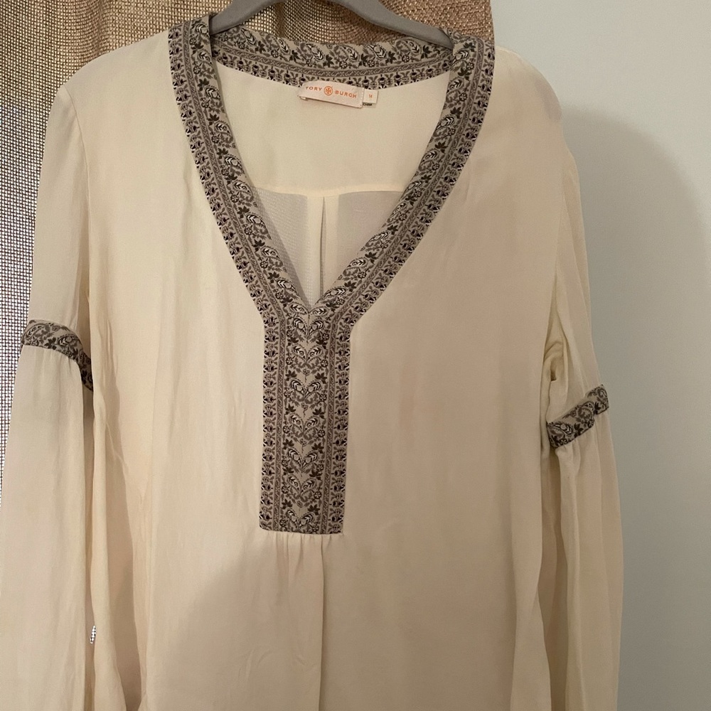 Tory Burch Silk Long sleeve Top size 14